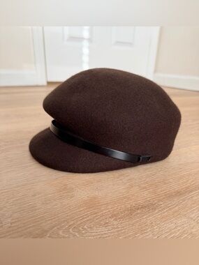NWT NEW 100% Wool Felt Newsboy Cap Brown Adjustable Retro Hat Vintage Style